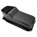 RTS Oil Pan Sump, Steel, Black Finish, Replacement, SB Chev Holden, 1-Piece Rear main, Driver Side Dipstick, Each
