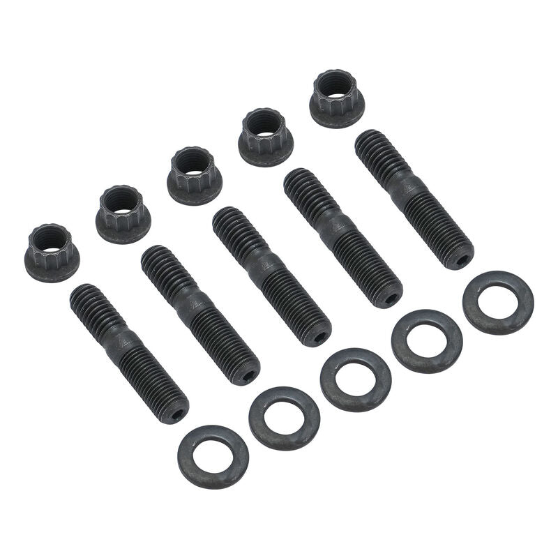RTS Pinion Support Stud Kit, For Ford 8 & 9 In., 3/8-16 x 3/8-24 With Hardened Washers, 12pt Flanged Nuts, Set of 5, Kit