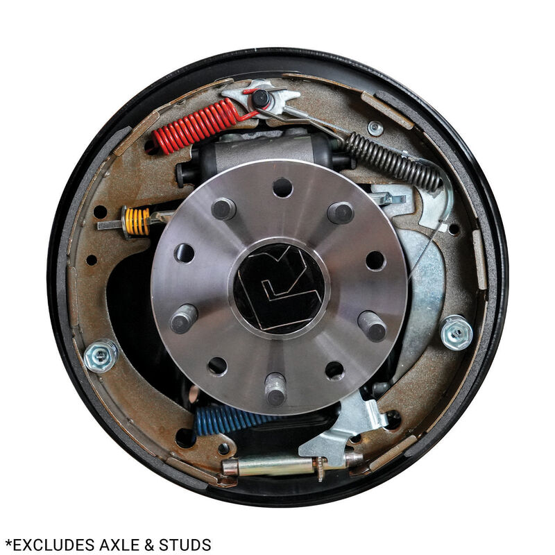 RTS Drum Brake Kit, Complete 11 in. Big Ford Early, Ford 9 in universal, , 5 x 4.5 & 5 x 4.75"Bolt Circle, 2.5" Offset Backing Plates with brakes, Set