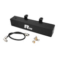 RTS Transmission Overflow Catch Can, TH350 & 4L80E/4L85E, Rectangular, 600ml Capacity, Aluminium, Black Powdercoated
