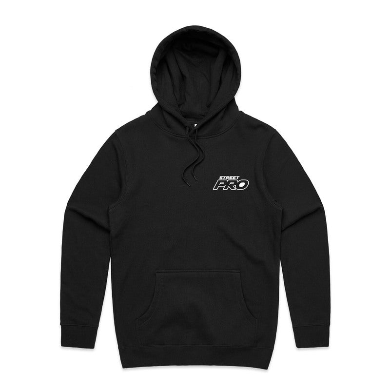 Street Pro Wheels Hoodie Sweatshirt, Cotton, Polyester, Black, Men's Medium