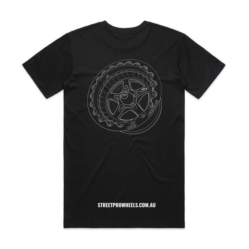 Street Pro Wheels T-Shirt, Black, Cotton, 4XL