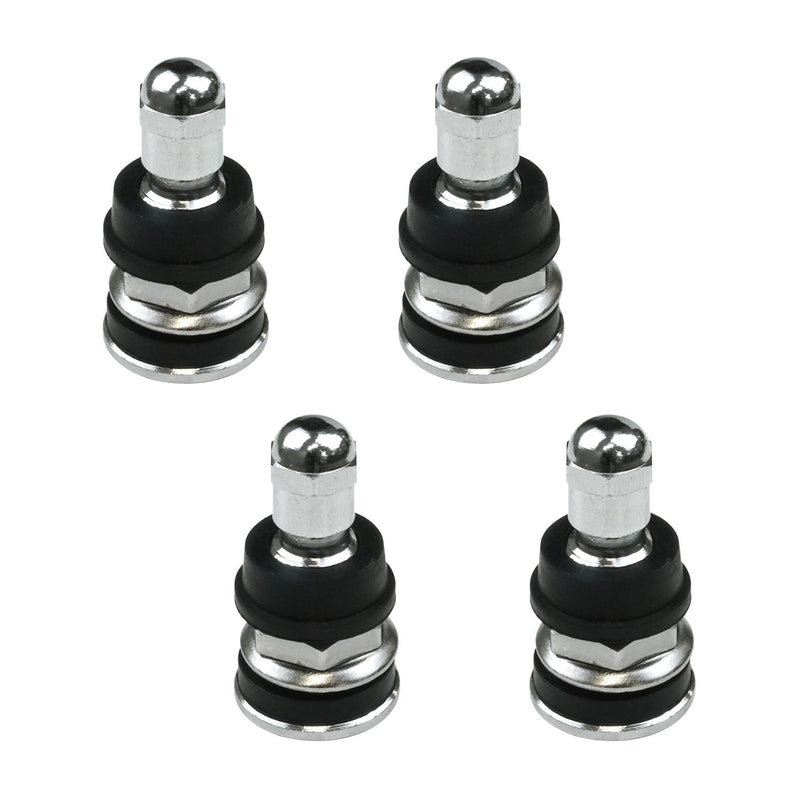 Street Pro Wheels Tyre Valves, Short-Style, Suit Large Valve Hole (15mm), Weld Drag Rears, Chrome, Bolt-On, Set of 4