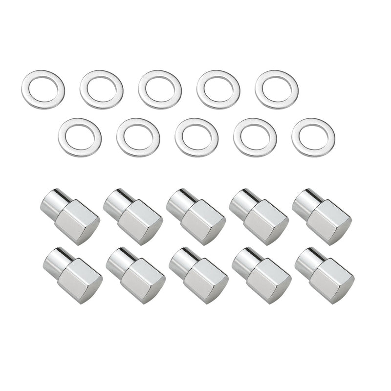 Wheel Lug Nut Kit,, Chrome Dome Medium Mag, Length 1.38, M12 x 1.5, 0.55 Shank, Set of 10