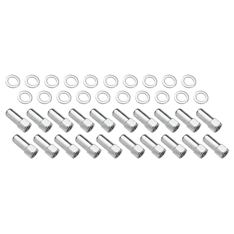 Wheel Lug Nut Kit, Chrome, Cragar, Weld, SST Open End Mag, Length, 1.91, 1/2', 1.380 inch Shank Set of 20