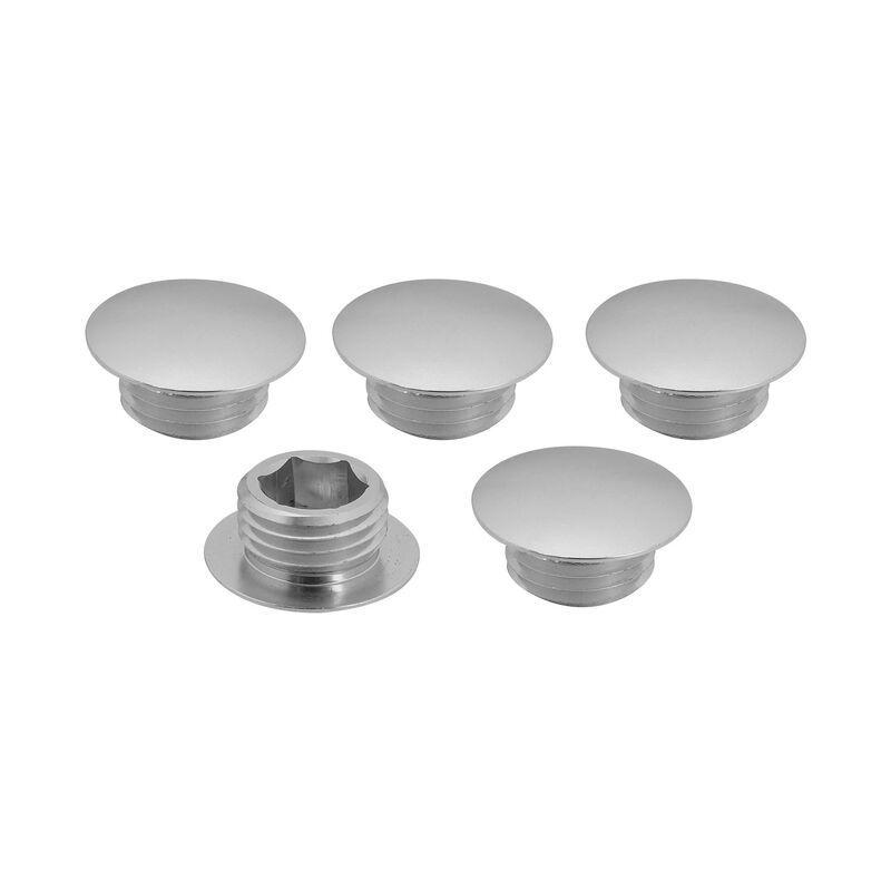 Street Pro Wheel Lug Nut Block Off Caps, M12 x 1.50, Billet Aluminium, Silver, Set of 5