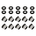 Street Pro Wheel Nut & Washer Kit, 5/8''-18, Cold Forged Billet Aluminium, Black Milled, 12-Point, Set of 10