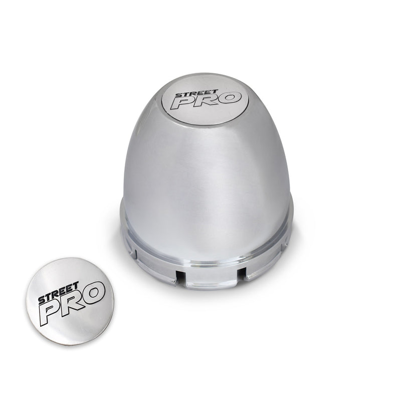 Street Pro Wheels Center Cap Suits 002/007 Series & Centerline, Push-In with 2 Decals, Chrome