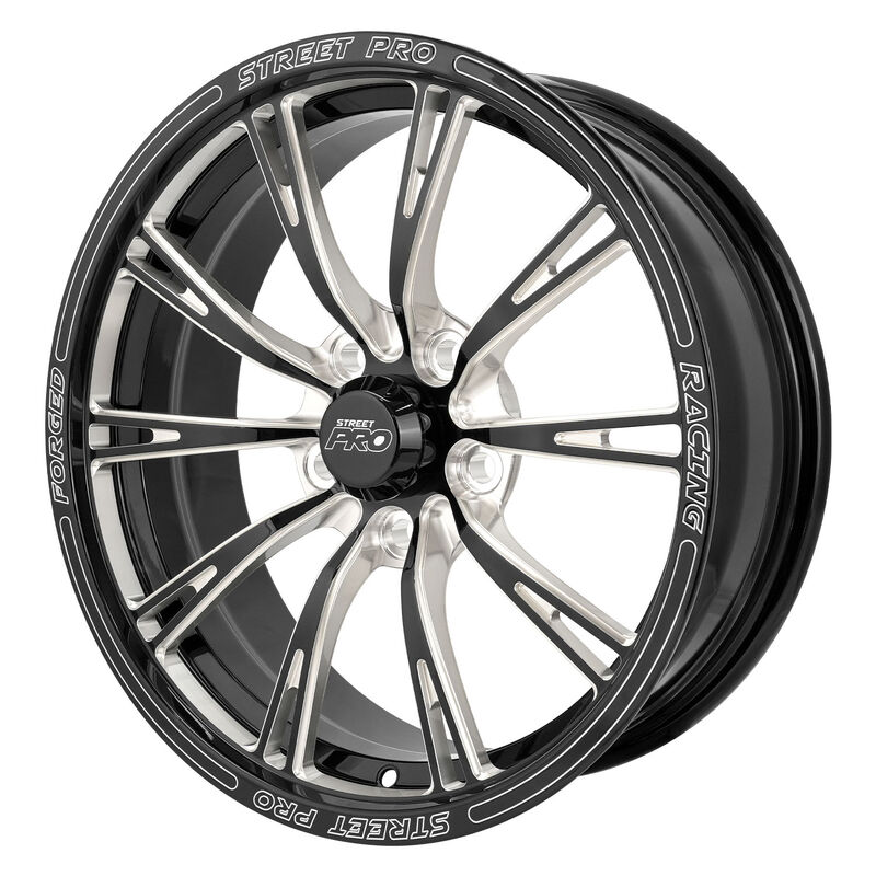 Street Pro 009 Series Forged Wheel, Front 17x6'' / 3.75'' Backspace (+6) / 5x4.50" Bolt Circle Ford, Gloss Black Milled