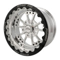 Street Pro 009 Series Forged Wheel, Rear Beadlock 15x8'' / 3.50'' Backspace (-25) / 5x4.50" Bolt Circle Ford, Polished