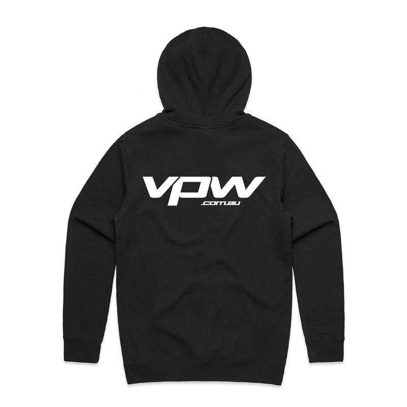 VPW Logo Hoodie Sweatshirt, Cotton, Polyester, Black, Small