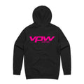 VPW Pink Logo Hoodie Sweatshirt, Cotton, Polyester, Black, XXL