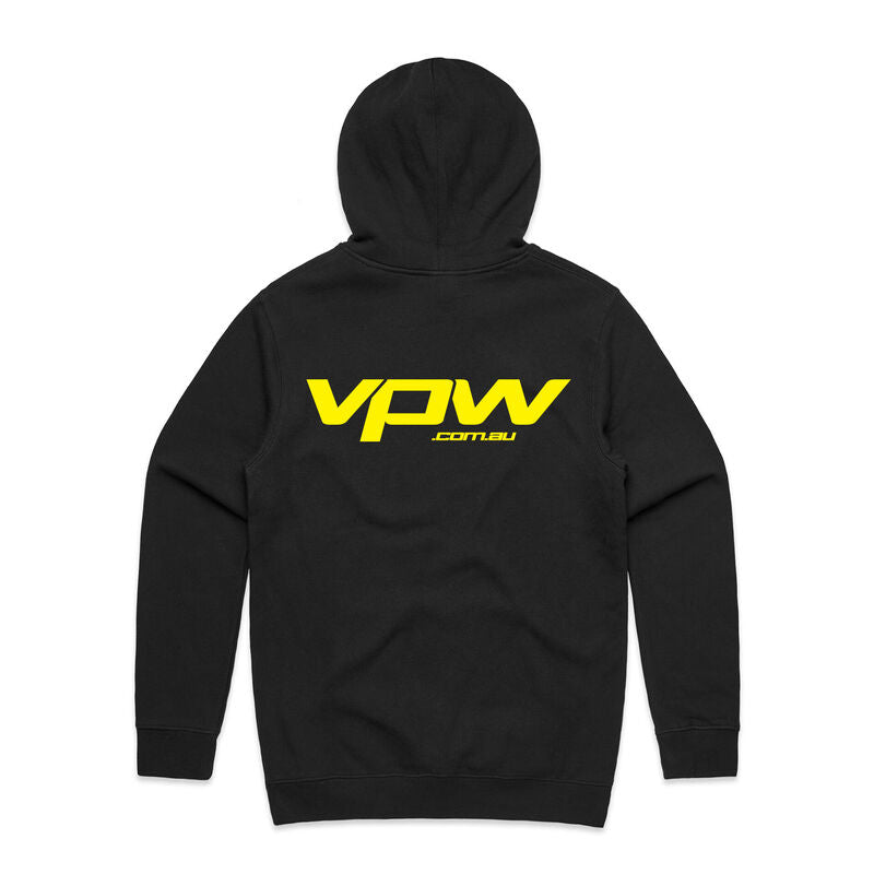 VPW Yellow Logo Hoodie Sweatshirt, Cotton, Polyester, Black, XXXXL