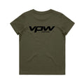 VPW Logo T-Shirt, Army Green, Cotton, Youth Size 8