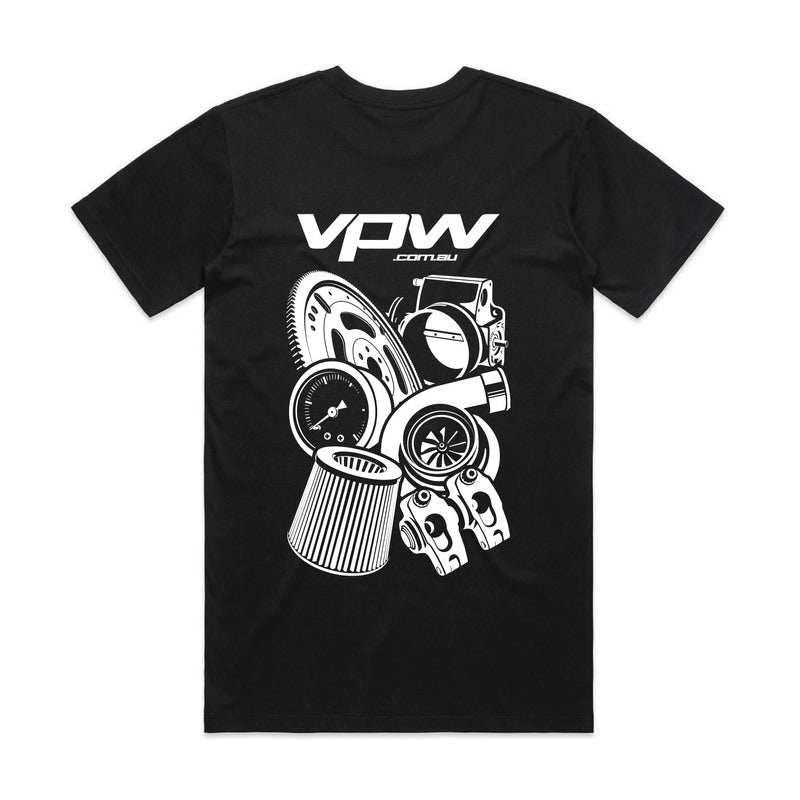 VPW Parts Mural T-Shirt, Black, Cotton, 4XL
