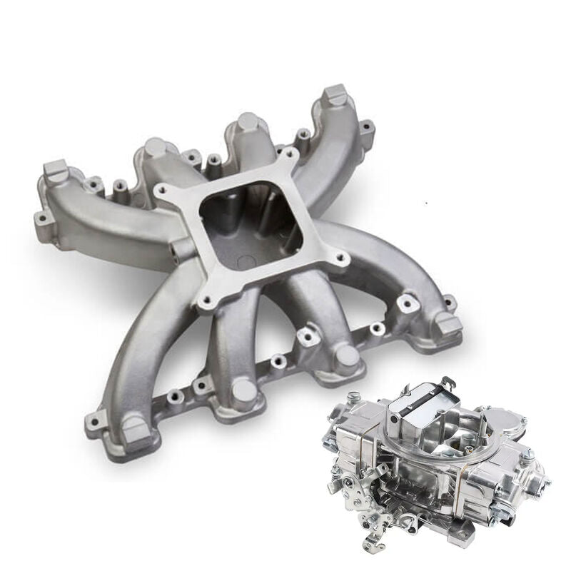 VPW Intake Manifold & Carburettor Kit, LS1 Holden Commodore ,Chev Air Max Single Plain, Repro Holley Style 750CFM Vac Sec, Carburettor, Kit